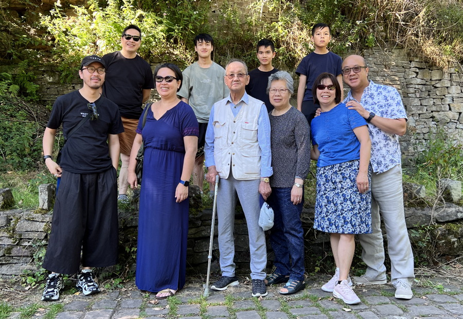 The Fong Family together on holiday with dad