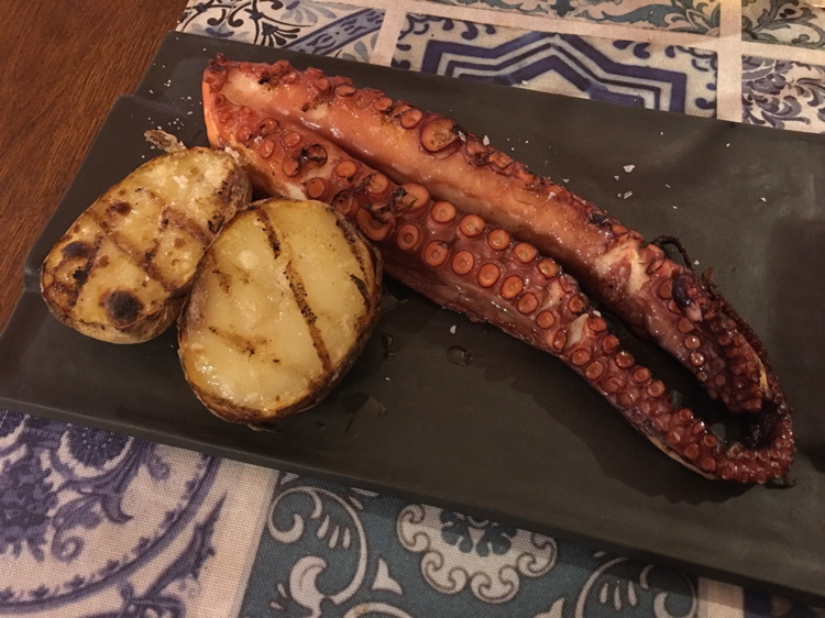 Grilled octopus leg