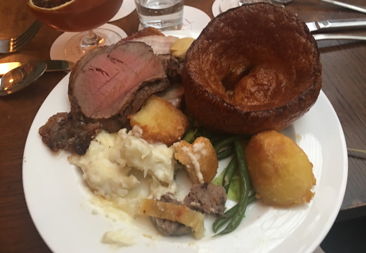 Roast beef, pork and yorkshire pudding